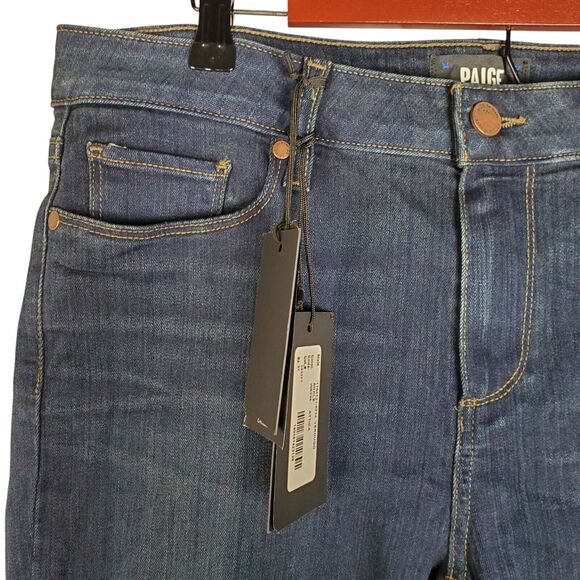 NEW Paige Verdugo Ankle Jean Sz 31 Blue Dark Wash Stretch Transcend Skinny Denim - Picture 6 of 14